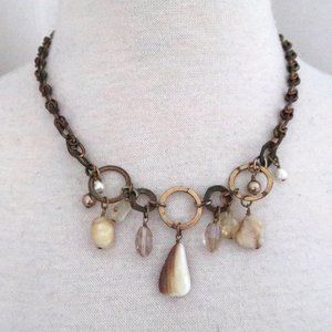RACHEL REINHARDT brass necklace crystal beads